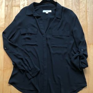 Black blouse from Loft, sleeves roll up